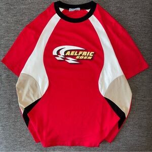 AELFRIC EDEN COLOR BLOCKING RED RACING SOCCER JERSEY SIZE L